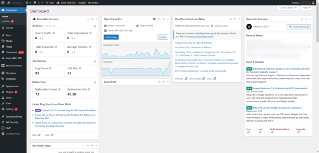 Interface d'administration WordPress